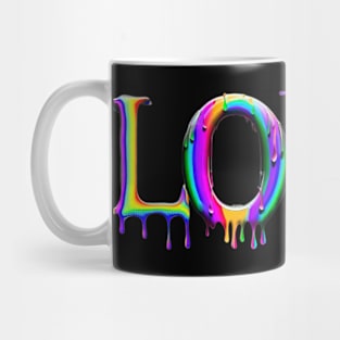 Colorful drippy paint love design Mug